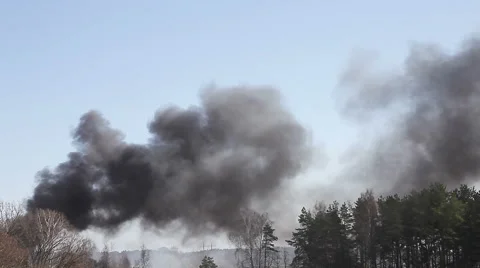Smoke from fire accident. Stock Footage 62424032