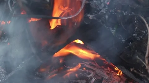 Smoke, fire and bonfire Stock Footage 48846744