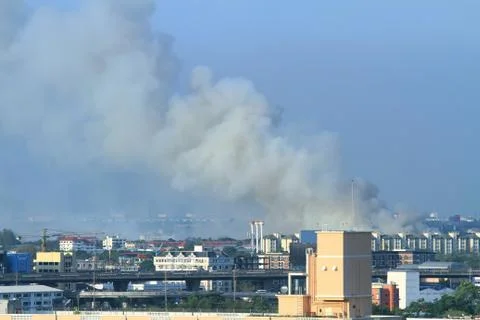 Smoke from fire burning Stock Photos