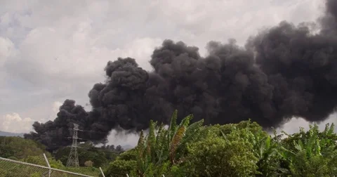 Smoke from a fire Stock Footage 83291841