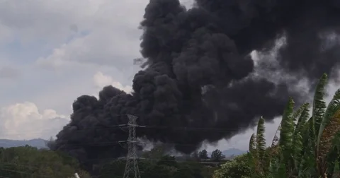 Smoke from a fire Stock Footage 83294028