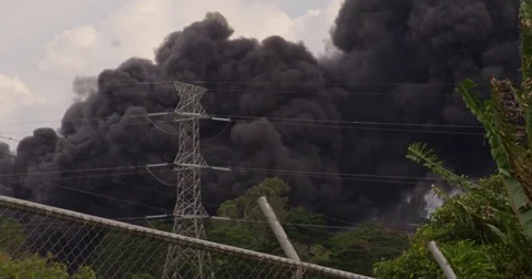 Smoke from a fire Stock Footage 83302199