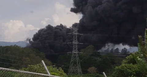 Smoke from a fire Stock Footage 83302363