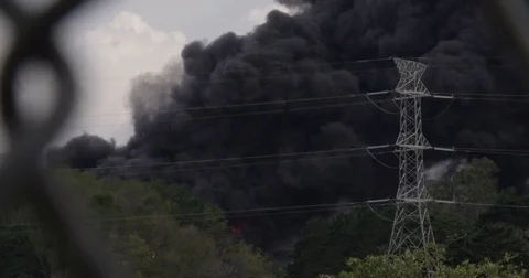 Smoke from a fire Stock Footage 83302738