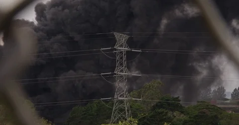 Smoke from a fire Stock Footage 83306600