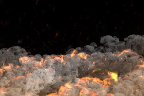 Smoke with fire Stock Illustration