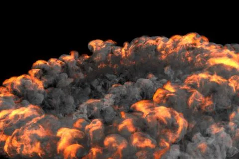 Smoke with fire Stock Illustration