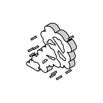 Smoke fire isometric icon vector illustration Illustrazione stock