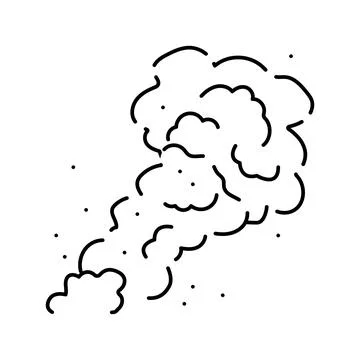 Smoke fire line icon vector illustration Illustrazione stock
