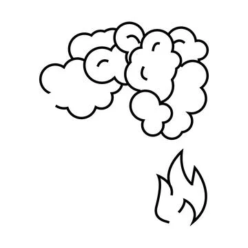 Smoke fire line icon vector illustration イラスト素材