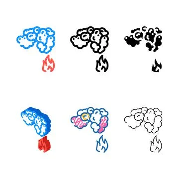 Smoke fire range color icon vector Stock Illustration