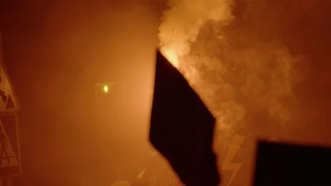 Smoke flare at the protest Stock Footage 197173448