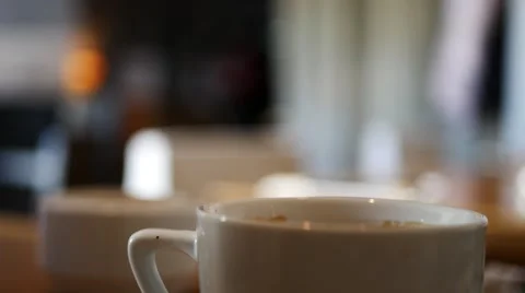 Smoke from flavored coffee in cafe 스톡 동영상 59780759