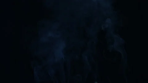 Smoke floating up slow motion on black background Stock Footage 220637892