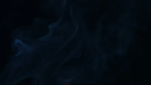 Smoke floating up slow motion on black background 動画素材 220641343