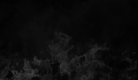 Smoke on the floor . Isolated black background . Misty fog effect texture for Stock Illustration
