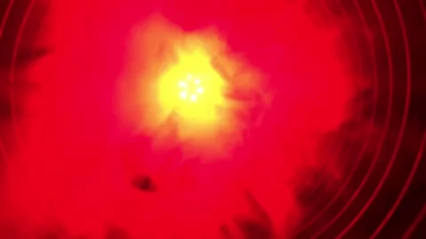 Smoke flying on a red light bulb in slow motion, the concept of fire Video stock 85704814