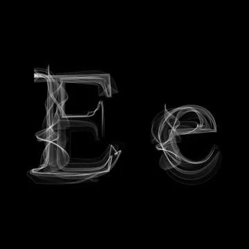 Smoke font. Letter E Stock Illustration