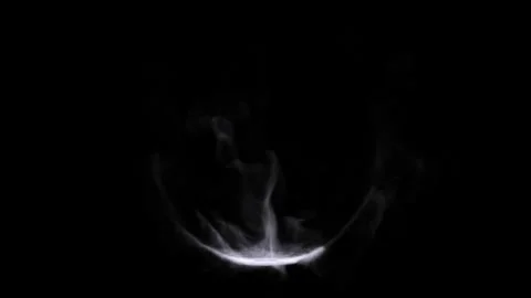 Smoke forming u shape in dark background studio environment Stock Footage 327568906