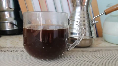 Smoke from freshly brewed coffee 動画素材 155144774