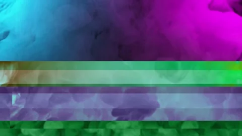 Smoke with a glitch effect. Multicoloured horizontal stripes are superimposed on Stock Footage 237054355