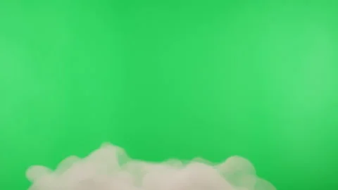 Smoke on green chroma key background. Smoking, steam clouds of vapour close-up Video stock 198716962