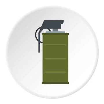Smoke grenade icon circle Stock Illustration
