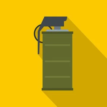 Smoke grenade icon, flat style Stock Illustration