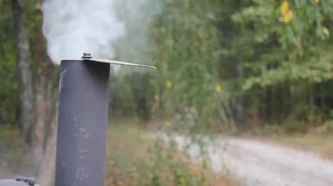 Smoke From A Grill Stock Footage 61781613