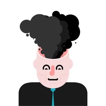 Smoke from head. Open head. Vector Brain blowing. Vector illustration Illustrazione stock