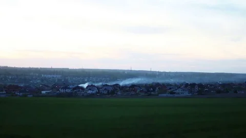 Smoke from house Stock Footage 75228485