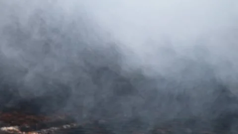 Smoke from huge smoker grill Stock Footage