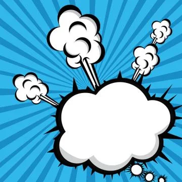 Smoke icon over rays blue background vector illustration .. Stock-Illustration