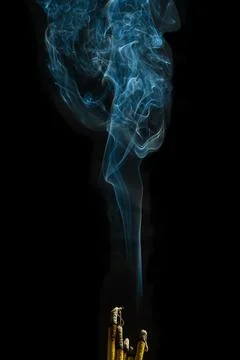 Smoke from incense 스톡 사진