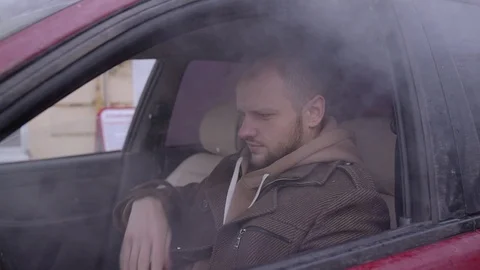 Smoke inside car Stock Footage 101640779