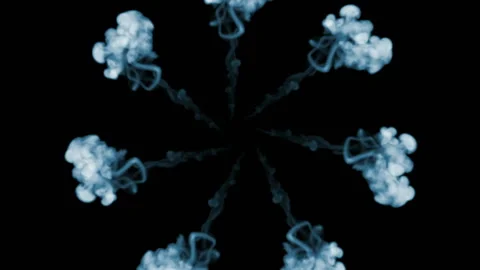 Smoke isolated on black background. 3d render of simulation of smoke. circular Stock Footage 99404478