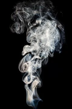 Smoke isolated on black background Stock Photos
