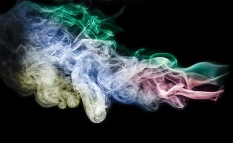 Smoke isolated on black background Foto stock