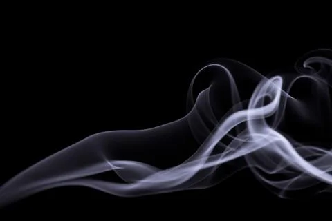 Smoke isolated on black Stock Photos