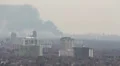 Smoke From Large Building Fire Distance HD Footage