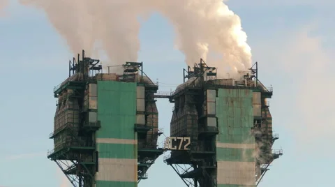 Smoke from large pipes (1) Video stock 48631684