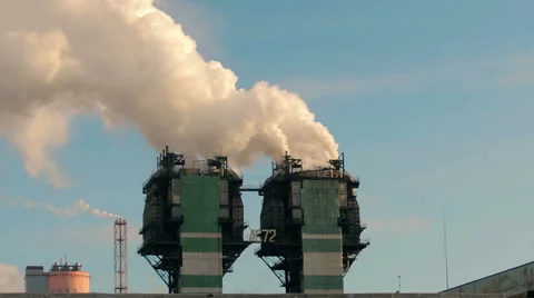 Smoke from large pipes (2) Video stock 48631625