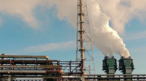 Smoke from large pipes (4) Video stock 48631651
