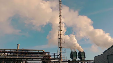 Smoke from large pipes (5) Video stock 48631652