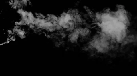 Smoke from the left side, floating in space, on black background Stock Footage 50978914