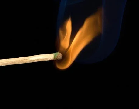 Smoke from a lighted match Stock Photos