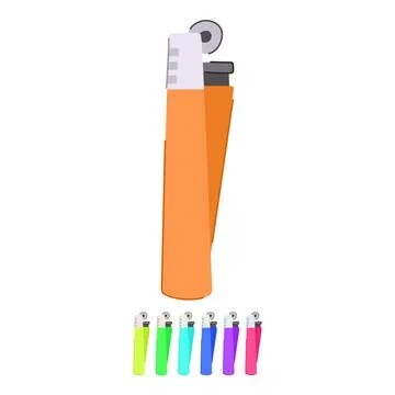 Smoke lighter fire vector cartoon graphic Stock Illustration