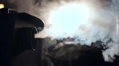 Smoke machine and studio light close-up. Stock Footage 74184668