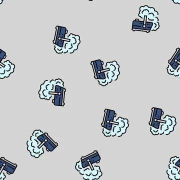 Smoke machine disco party vector seamless pattern Stockillustratie