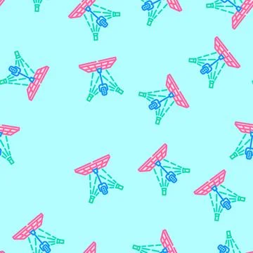 Smoke machine disco party vector seamless pattern Illustrazione stock